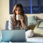 woman drinking hot chocolate