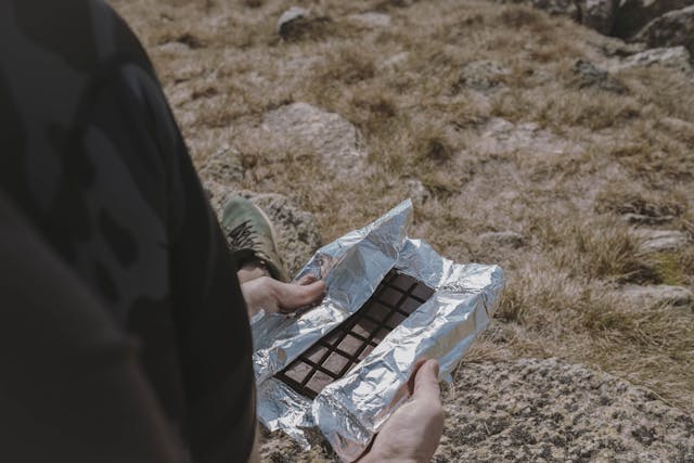 a person holding a chocolate